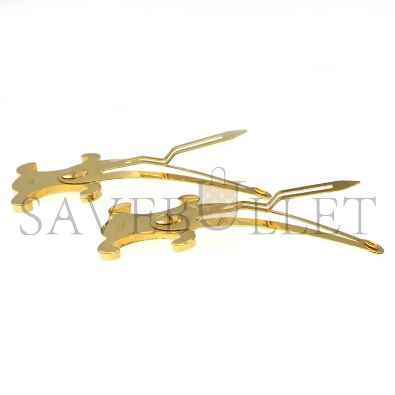 CELINE SNAP HAIR CLIPS SET OF GOLD HAIR ACCESSORIES 46Z656BSL35OR